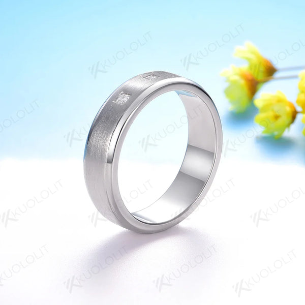 Kuololit PT900 0.24CTW Lab Grown Diamonds Rings for Women MenSolid Platinum 900 Gold  Wending Band for Engagement Christmas