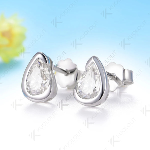 Kuololit 1CTW NGIC Lab Grown Diamonds Stud Earrings for Women 14K 10K 585 Solid Gold Yellow Gold Stud Earrings for Christmas