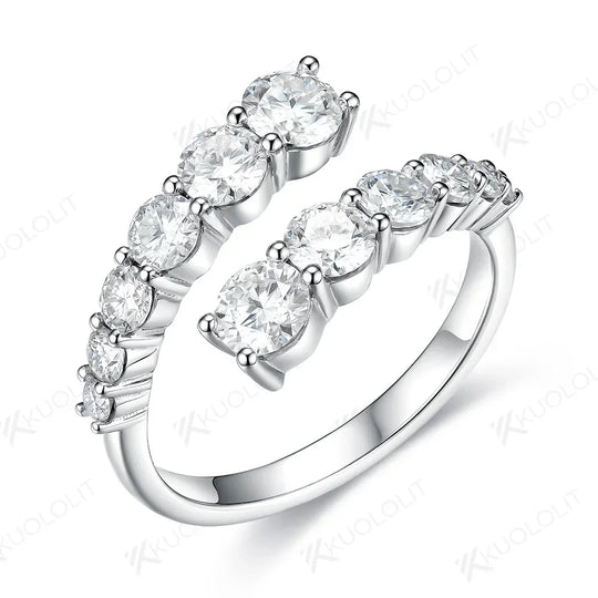 Kuololit 3CTW Round Moissanite Rings for Men Women Yellow Gold 18K 14K 10K 925 Sliver Band Ring for Engagement Wedding Classic