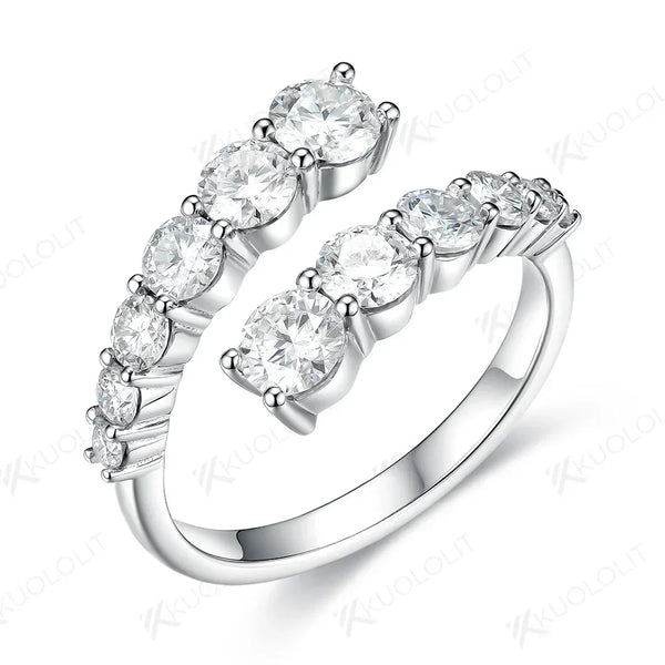 Kuololit 3CTW Round Moissanite Rings for Men Women Yellow Gold 18K 14K 10K 925 Sliver Band Ring for Engagement Wedding Classic