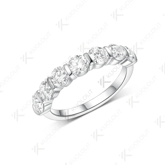 Kuololit 2.1CTW Moissanite Rings for Women Solid 18K 14K 10K 585 White Gold for Wedding Band Ring Engagement Christmas Gifts
