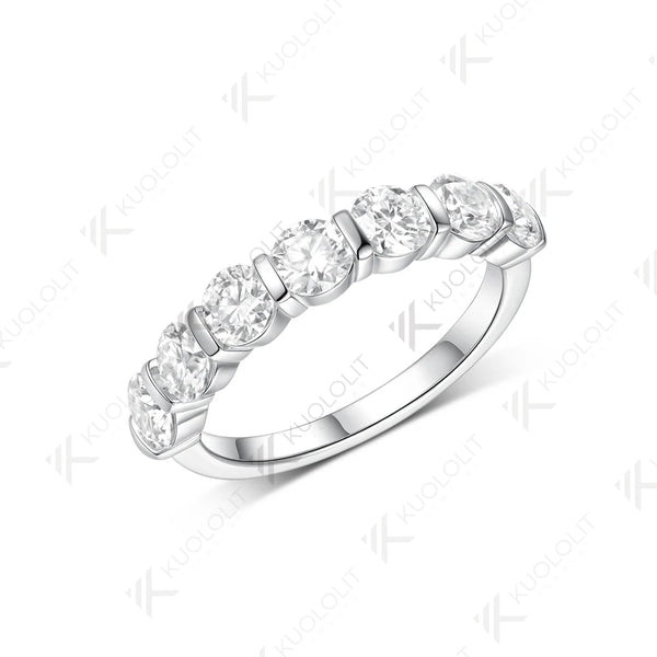 Kuololit 2.1CTW Moissanite Rings for Women Solid 18K 14K 10K 585 White Gold for Wedding Band Ring Engagement Christmas Gifts