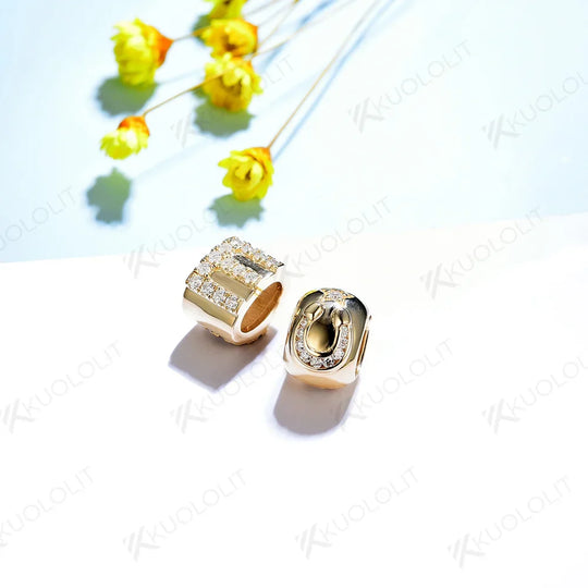 Kuololit Moissanite Necklaces for Women Solid 10K 14K 585 925 Sliver Customize A-Z Lucky Letters Pendant No Chain for Engagement