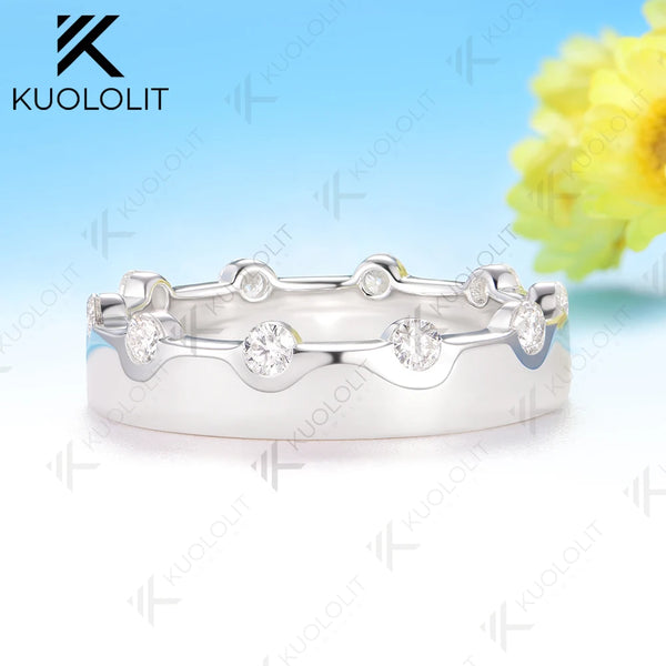 Kuololit 0.6CTW Lab Grown Diamonds Ring for Men Women Solid 14K 10K Gold Ring Band for Anniversary Christmas Gifts Anniversary