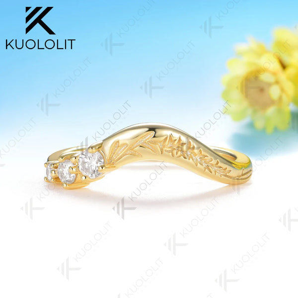 Kuololit 0.2CTW Lab Grown Diamonds Ring for Women Solid 14K 10K Gold Wedding Band Ring for Engagement Gift Anniversary Christmas