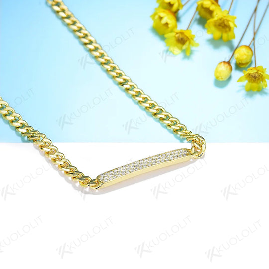 Kuololit Moissanite Bracelets for Men Women 925 Sterling Silver Hip Pop Link Chain Bracelet for Party Christmas Classic Gifts