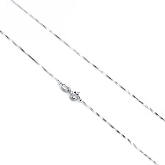 Kuololit Solid 925 Sterling Chain 40cm-60cm Box Chain Necklace for Women Girls Kids Children Christmas Gift Wholesale Jewelry