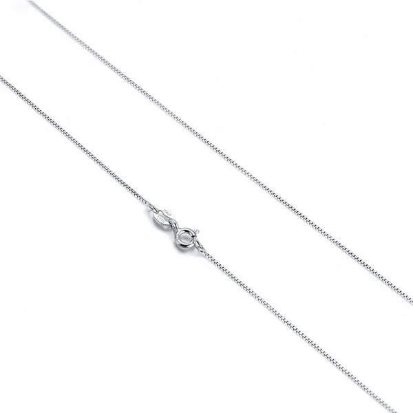 Kuololit Solid 925 Sterling Chain 40cm-60cm Box Chain Necklace for Women Girls Kids Children Christmas Gift Wholesale Jewelry