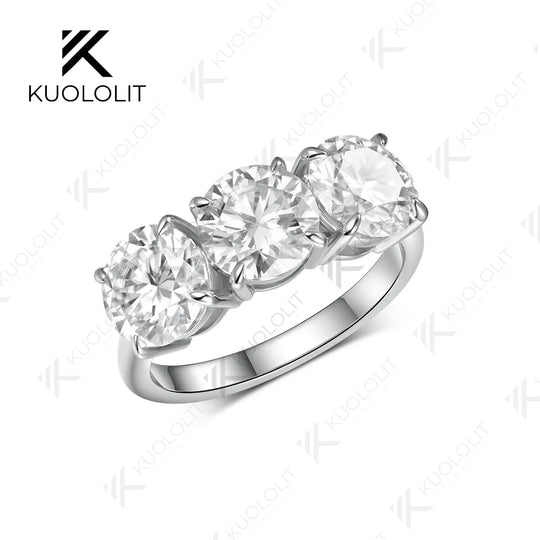 Kuololit 6CTW IGI Lab Grown Diamonds Custom Ring for Women Solid 14K 10K Yellow Gold Ring for Anniversary Christmas Gifts Party