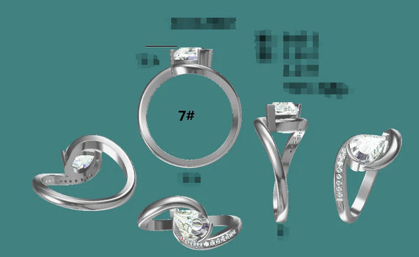 Kuololit 1.25CT Moissanite Ring for Women Solid 18K 14K 10K 585 White Gold Pear Engagement Ring for Christmas Anniversary Gift