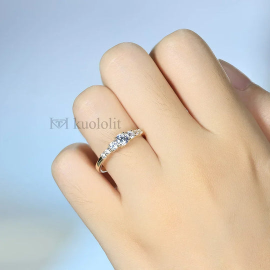 Kuololit 0.66CTW Lab Grown Diamonds Rings for Women Solid 18K 10K Rose Gold for Anniversary Wedding Engagement Classic Vintage
