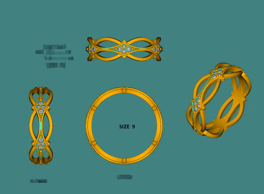 Kuololit 0.28CTW Lab Grown Diamond Hollow Band for Men Women Solid 10K 14K Gold 925 Sliver Round Cut for Wedding Christmas Gift