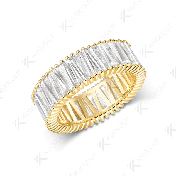 Kuololit 6CTW Moissanite Ring for Men Women Solid 14K 10K 585 Yellow Gold Wedding Band for Anniversary Christmas Gifts Party
