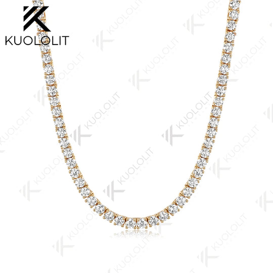 Kuololit 6.5CTW Lab Grown Diamonds 4 Prong Custom Necklace for Women 14K 10K Rose Gold  for Christmas Gifts Anniversary Party