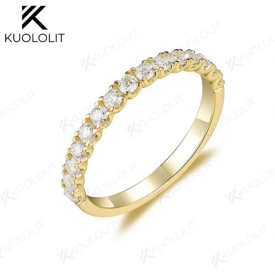 Kuololit 0.45CTW Lab Grown Diamonds  Half Eternity Stackable Band Ring