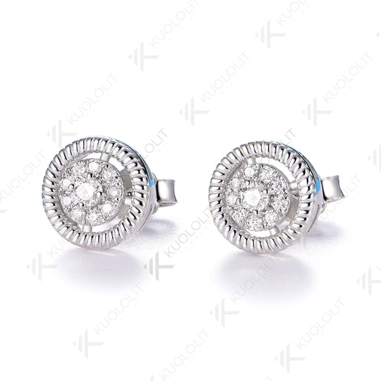 Kuololit 0.25CTW Lab Grown Diamonds Custom Stud Earrings for Women Solid 14K10K 585 Yellow Gold Stud Earrings for Christmas Gift
