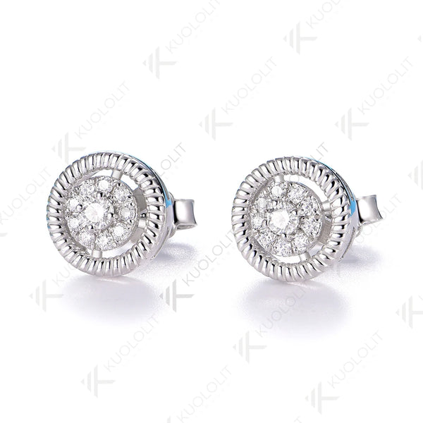 Kuololit 0.25CTW Lab Grown Diamonds Custom Stud Earrings for Women Solid 14K10K 585 Yellow Gold Stud Earrings for Christmas Gift