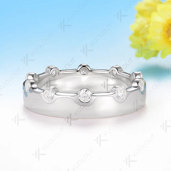 Kuololit 0.6CTW Lab Grown Diamonds Ring for Men Women Solid 14K 10K Gold Ring Band for Anniversary Christmas Gifts Anniversary