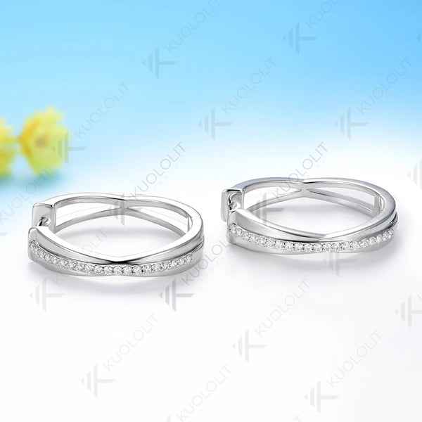 Kuololit 0.32CTW Lab Grown Diamonds Custom Hoop Earrings for Women Solid 14K 10K 585 Yellow Gold for Christmas Gifts Anniversary