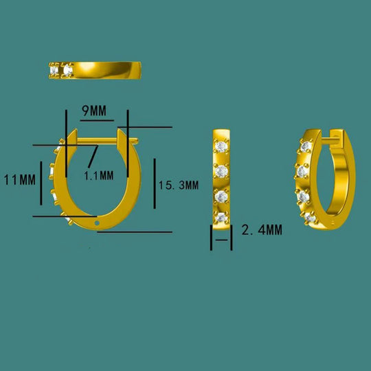 Kuololit 0.25ctw Lab Grown Diamond Earrings for Women PT950 14K 10K Solid Gold YellowGold Silver Clip Hoop for Christmas Classic