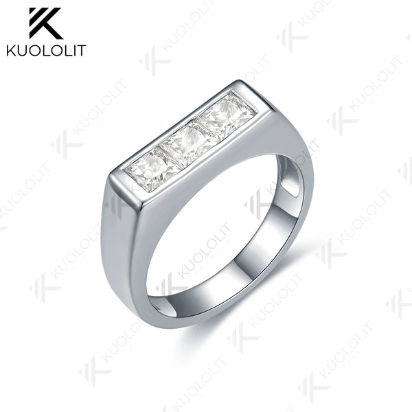 Kuololit 1.2CTW Lab Grown Diamonds Princess Cut Ring for Women Solid 14K 10K 585 White Gold Wedding Band for Christmas Gifts