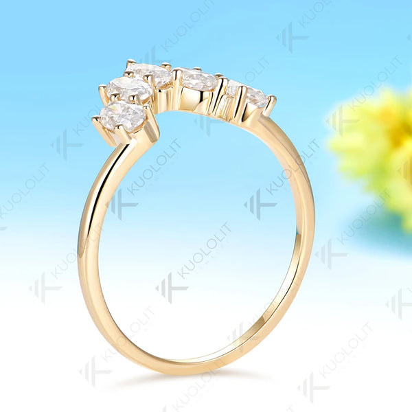 Kuololit 1.5CTW Oval Cut Moissanite Ring for Women Solid 14K 10K Yellow Gold Ring for Anniversary Christmas Gifts Party Custom
