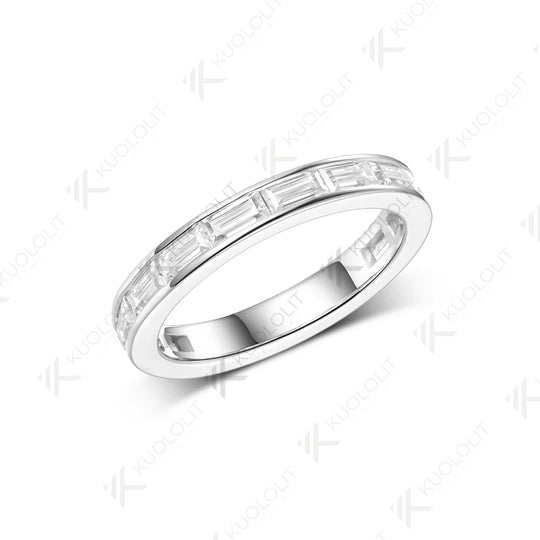 Kuololit 2.4CTW Moissanite Wedding Band Ring for Women Solid 14K 10K 585 White Gold Wedding Band for Christmas Gift Party Engagement Classic