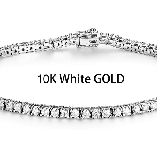 Kuololit Moissanite Bracelet for Women Solid 14K 10K Yellow Gold GRA Moissanite Tennis Bracelet for Engagement Christmas Gifts