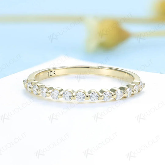 Bagues Kuololit en or rose 925, 14K, 10K et 18K avec diamants de laboratoire, demi-alliance, style bulle, alliances de fiançailles et de mariage. 