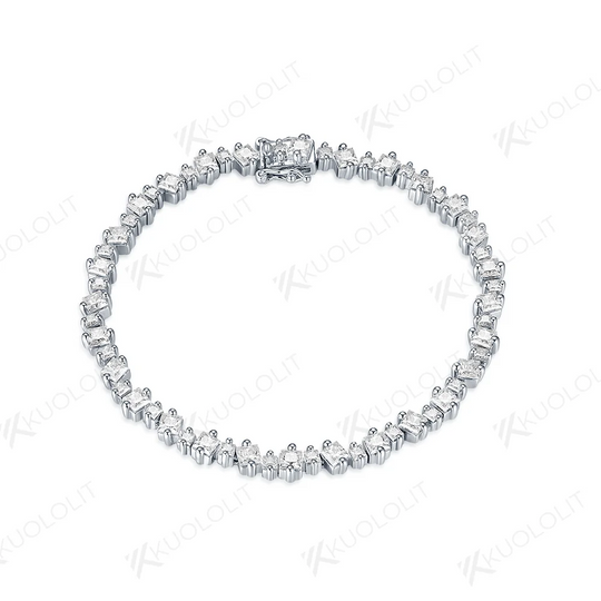 Kuololit 10.64CTW Moissanite Bracelets for Women Men 14K 10K 585 Solid Gold 925 Silver Princess for Engagement Classic Christmas
