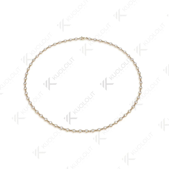 Kuololit 3.5CTW Moissanite Necklaces for Women Men Solid 14K 10K Gold 925 Silver Chain Tennis Necklace for Engagement Christmas