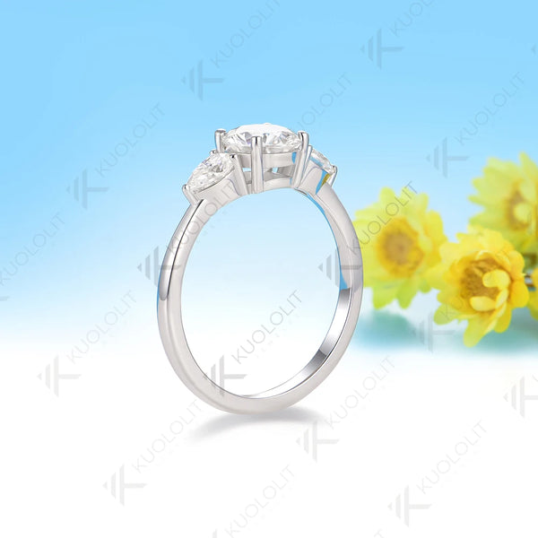 Kuololit 1CT IGI Lab Grown Diamonds Ring for Women Solid 10K 14K 585 White Gold Engagement Rings for Wedding Christmas Gifts