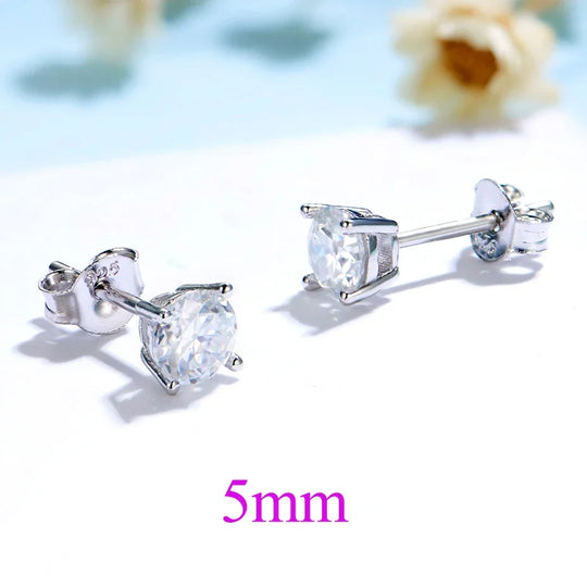 Kuololit GRA14K 10K OEC Moissanite White Gold Stud Earrings for Women Solid Yellow Gold Rose Gold D Color Solitaire Fine Jewelry