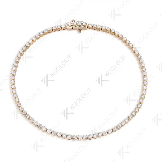 Kuololit 1.4ctw Lab Grown Diamonds Bracelets for Women Men 14K 10K 585 Solid Gold Silver Tennis Engagement Classic Christmas