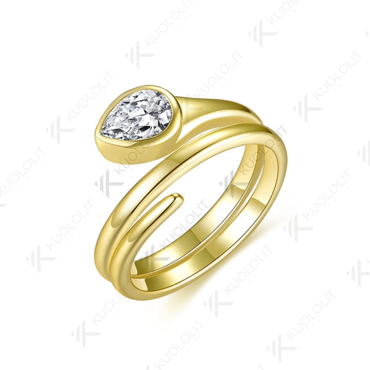 Kuololit 0.8CT NGIC Lab Grown Diamonds Ring for Women Men Solid 14K 10K 585 Yellow Gold Engagement Ring for Christmas Gift Party