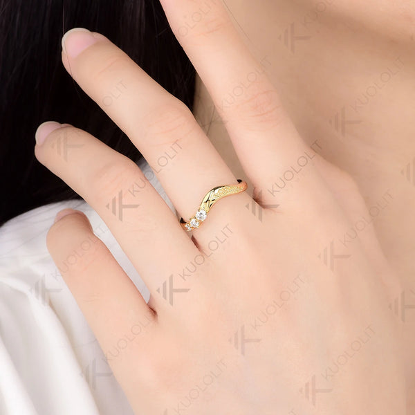 Kuololit 0.2CTW Lab Grown Diamonds Ring for Women Solid 14K 10K Gold Wedding Band Ring for Engagement Gift Anniversary Christmas