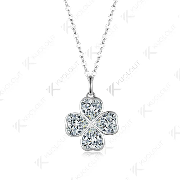 Kuololit 2.5CTW Moissanite Heart Necklace for Women Solid 18K14K 10K Gold Heart Diamonds Pendant for Christmas Gift