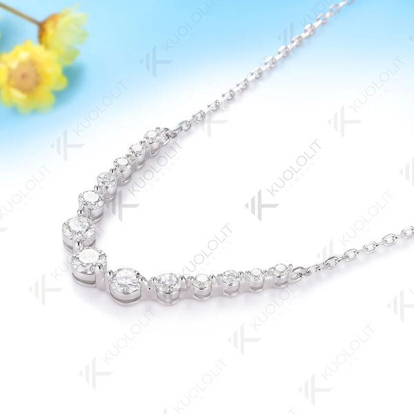 Kuololit 1.3CTW Lab Grown Diamonds Necklace for Women Solid 585 14K 10K  Yellow Gold D VS1 Diamond Necklace for Anniversary Gift