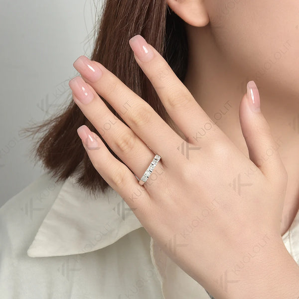 Kuololit 1.5CTW Princess Cut Lab Grown Diamonds Ring for Women Solid18K14K10K Wedding Bands for Engagement Christmas Gifts Party