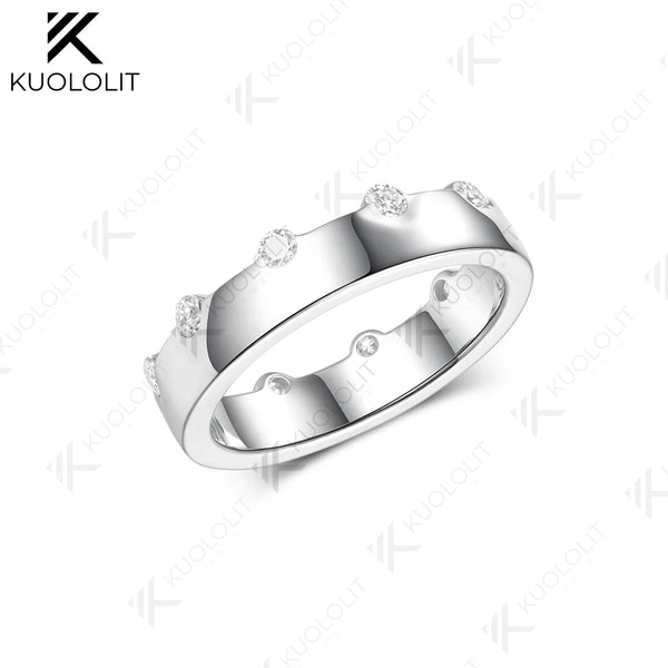 Kuololit 0.6CTW Lab Grown Diamonds Ring for Men Women Solid 14K 10K Gold Ring Band for Anniversary Christmas Gifts Anniversary