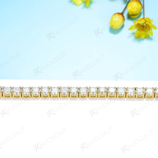 Kuololit 5.3CTW Moissanite Tennis Bracelets for Women Men 585 14K 10K Adjustable Chains for Engagement Wedding Party Christmas