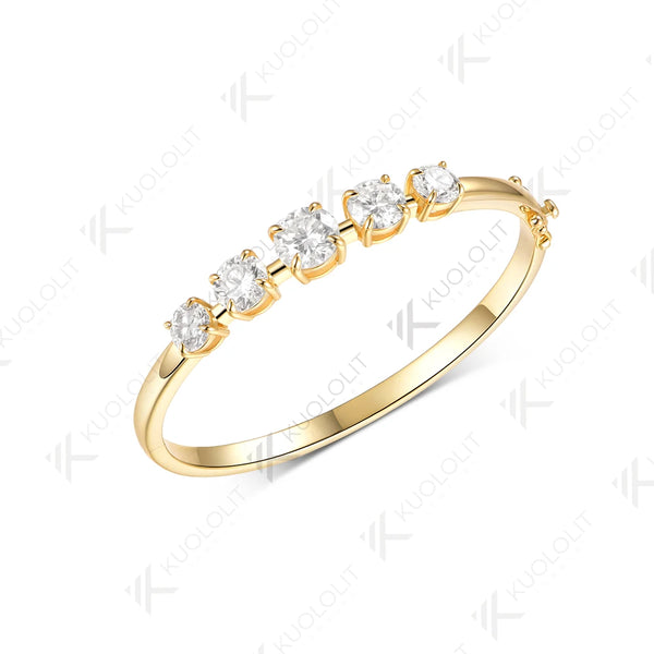 Kuololit 6CTW Round Moissanite Custom Bangle for Women Solid 10K  Yellow Gold  Round Bracelet for Engagement Bangle Christmas
