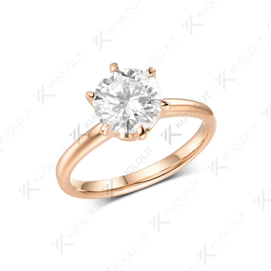 Kuololit 1.5CT IGI Lab Grown Diamonds Custom Ring for Women Solid 14K 10K 585 Rose Gold Engagement Ring for Christmas Gift Party