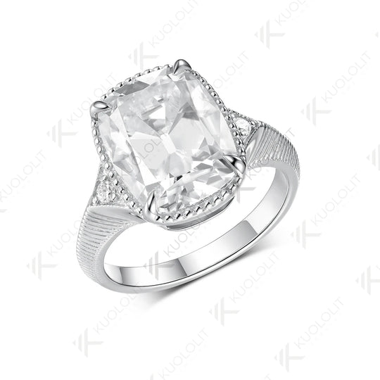 Kuololit 7CT OMC Cushion Custom Moissanite Engagement Ring for Women Solid 14K 10K 585 Yellow Gold Ring for Christmas Gift Party