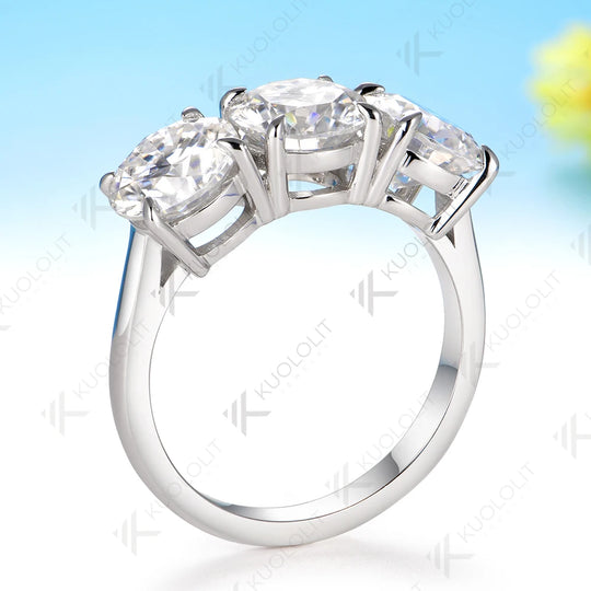 Kuololit 6CTW IGI Lab Grown Diamonds Custom Ring for Women Solid 14K 10K Yellow Gold Ring for Anniversary Christmas Gifts Party