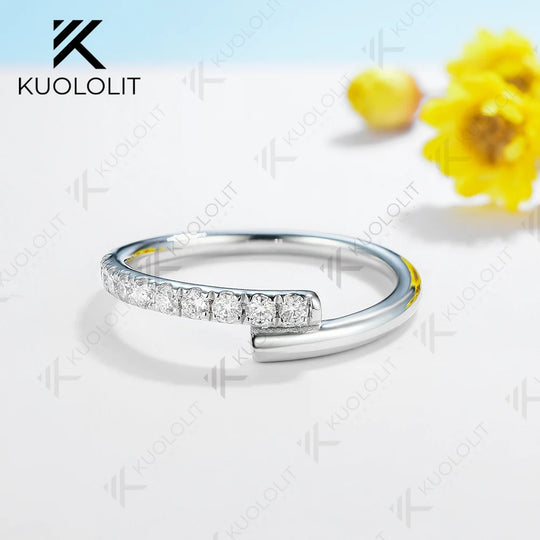Kuololit 0.33CTW Lab Grown Diamonds Band Rings for Women Solid 18K 14K 10K Gold Wedding Band Ring for Engagement Christmas Gifts