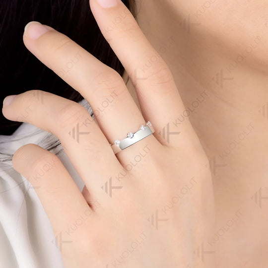 Kuololit 0.6CTW Lab Grown Diamonds Ring for Men Women Solid 14K 10K Gold Ring Band for Anniversary Christmas Gifts Anniversary