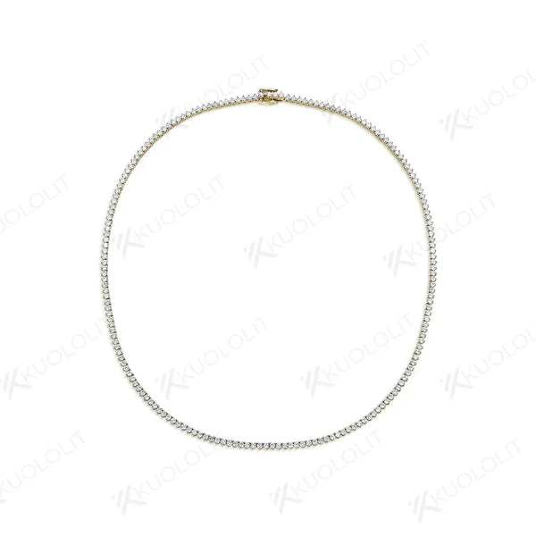 Kuololit 5.25CTW Moissanite Tennis Necklaces for Women Men Solid 14K 10K Gold 925 Silver Chain for Engagement Party Christmas
