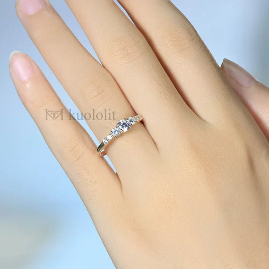 Kuololit 0.66CTW Lab Grown Diamonds Rings for Women Solid 18K 10K Rose Gold for Anniversary Wedding Engagement Classic Vintage