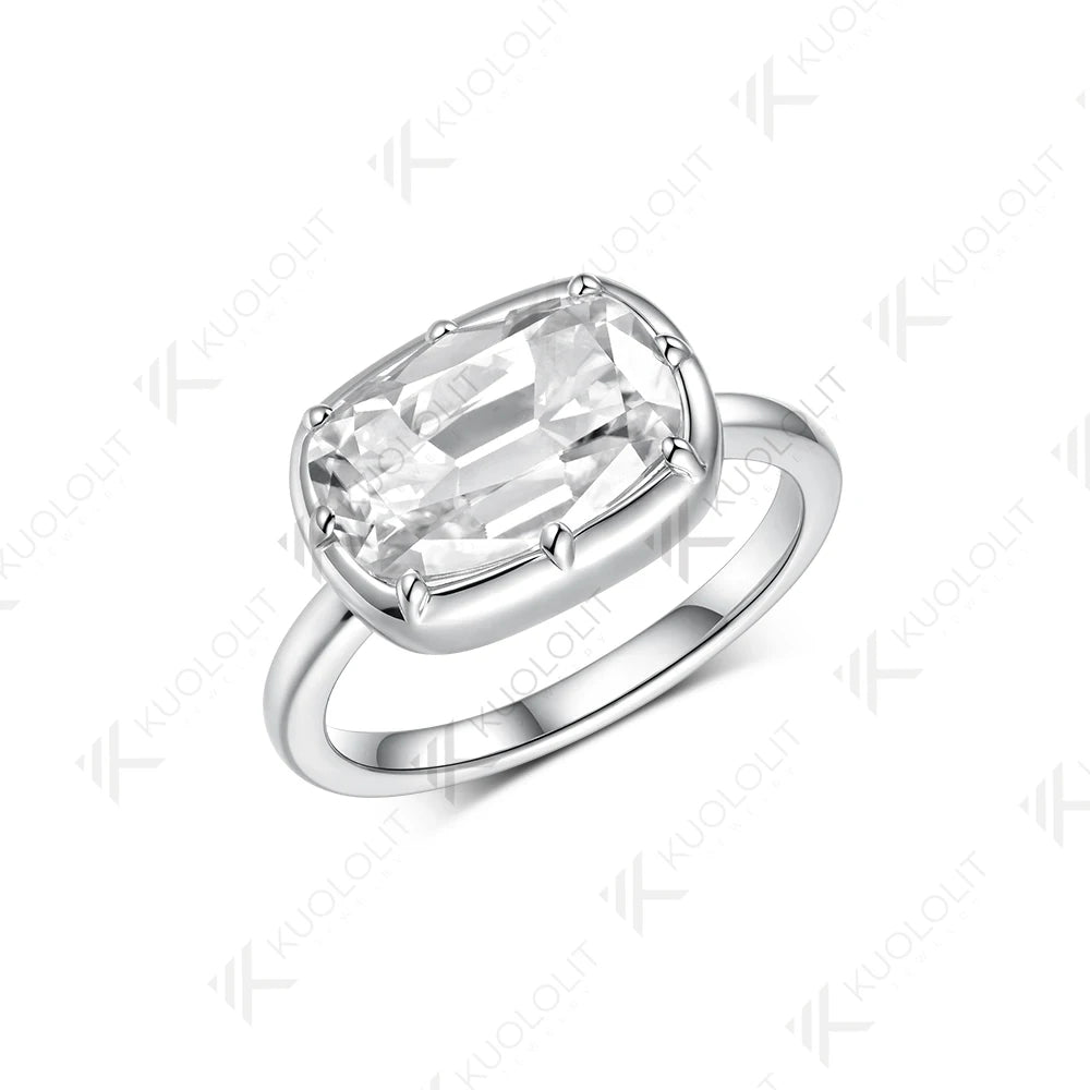 Kuololit 4.5CT OMC Moissanie Ring for Women Soild 10K 14K Yellow Gold Yellow Gold Engagement Ring for Christmas Gifts Engagement